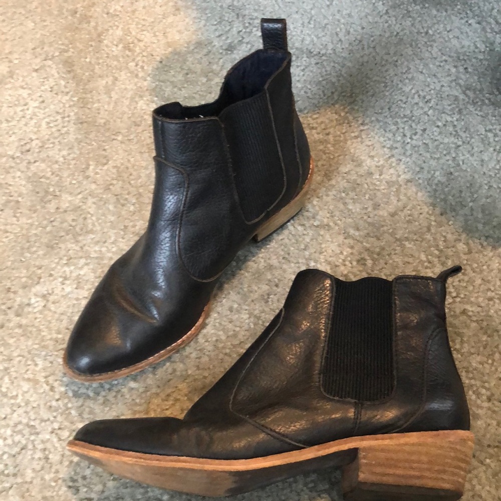 Gap genuine leather booties with wood heel.